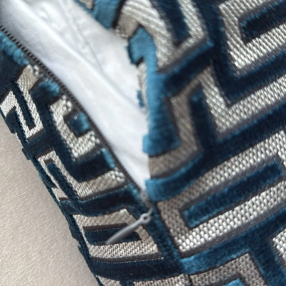 D.V. Kap Bergman Blue/Teal and Silver Accent Pillows